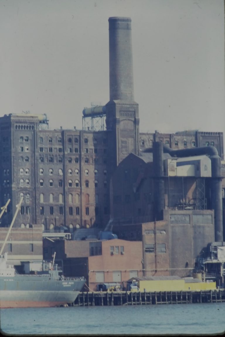 The Domino Sugar Refinery building on the Williamsburg waterfront, Brooklyn