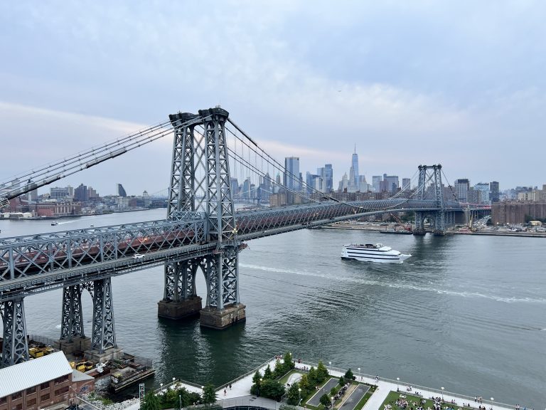 The Williamsburg Bridge viewed from Brooklyn