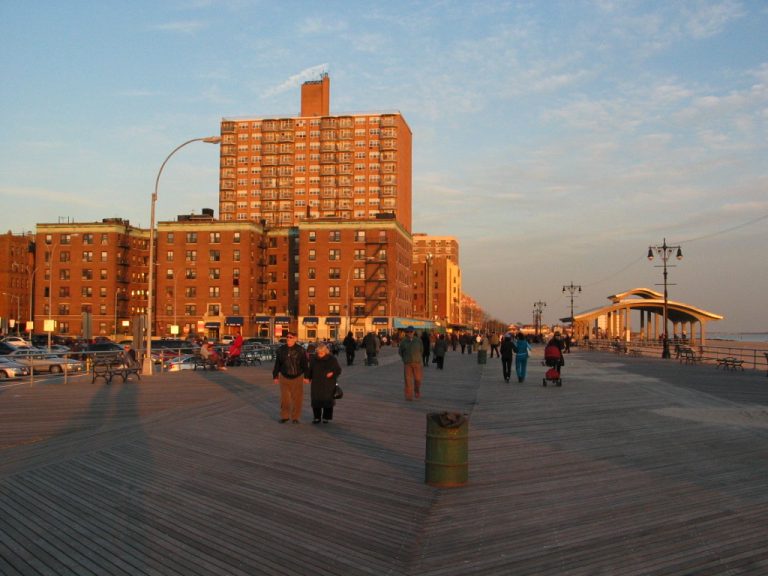 The Riegelmann Boardwalk at Brighton 4th Street, Brighton Beach