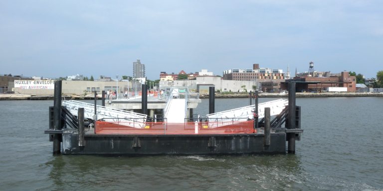 India Street Pier in Greenpoint, Brooklyn, on the East River waterfront.