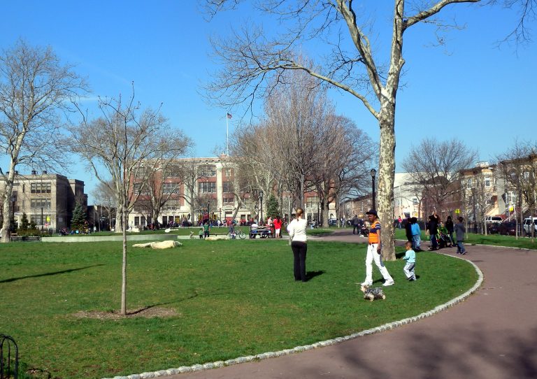 Irving Square Park in Bushwick, Brooklyn