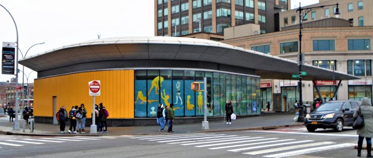 The Metro-North station entrance at Fordham Plaza in the Bronx