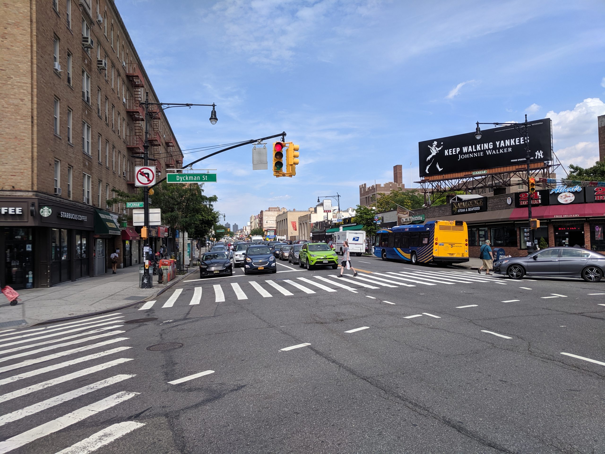 The intersection of Broadway and Dyckman Street in Inwood