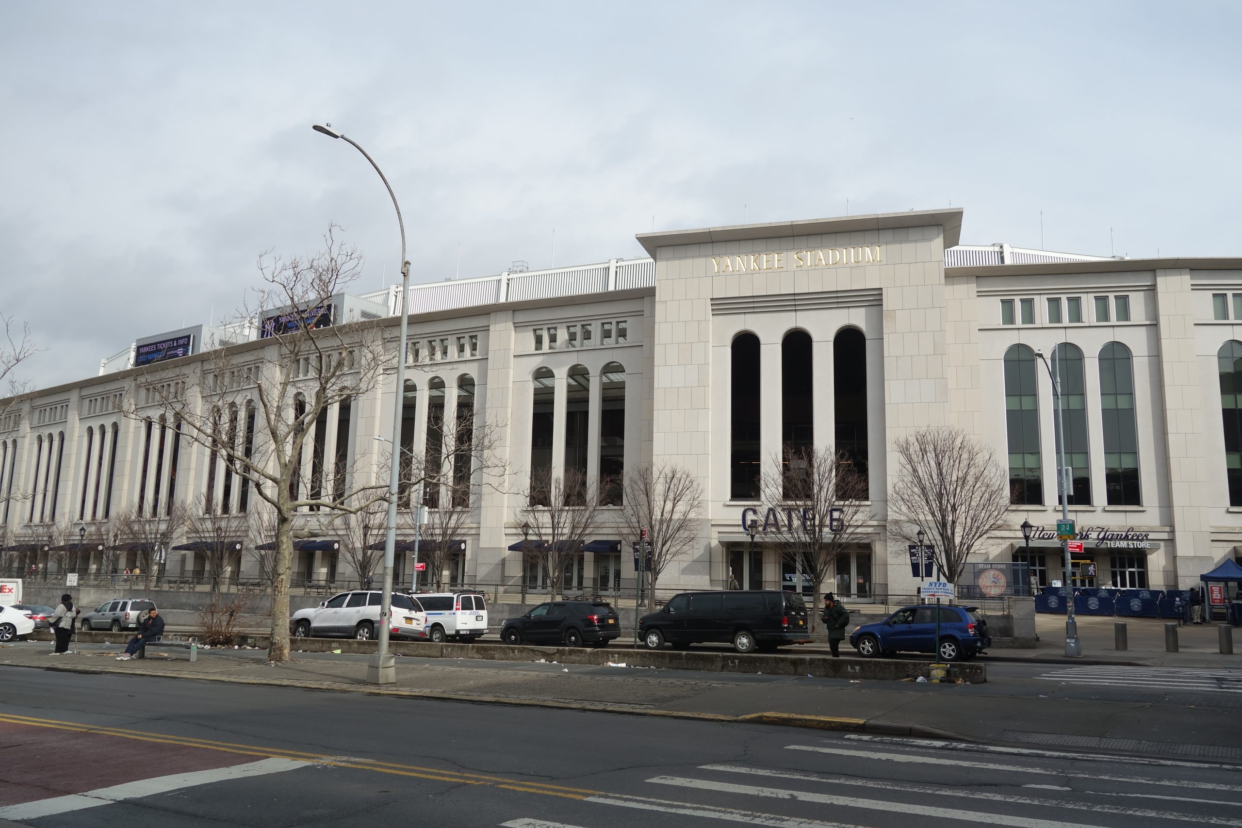 Yankee Stadium seen across East 161st Street in the Bronx