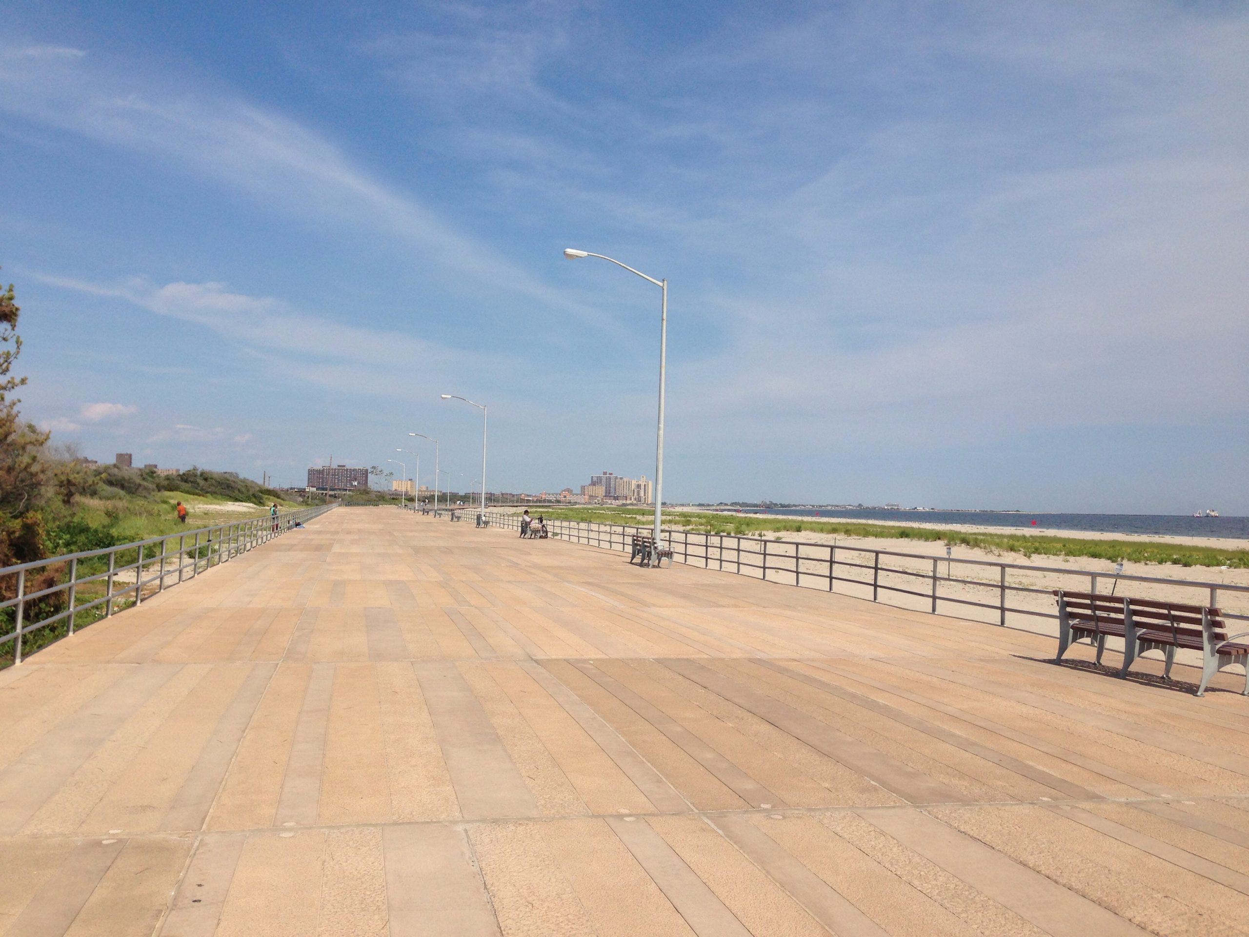 The Rockaway Beach boardwalk along the Atlantic shore