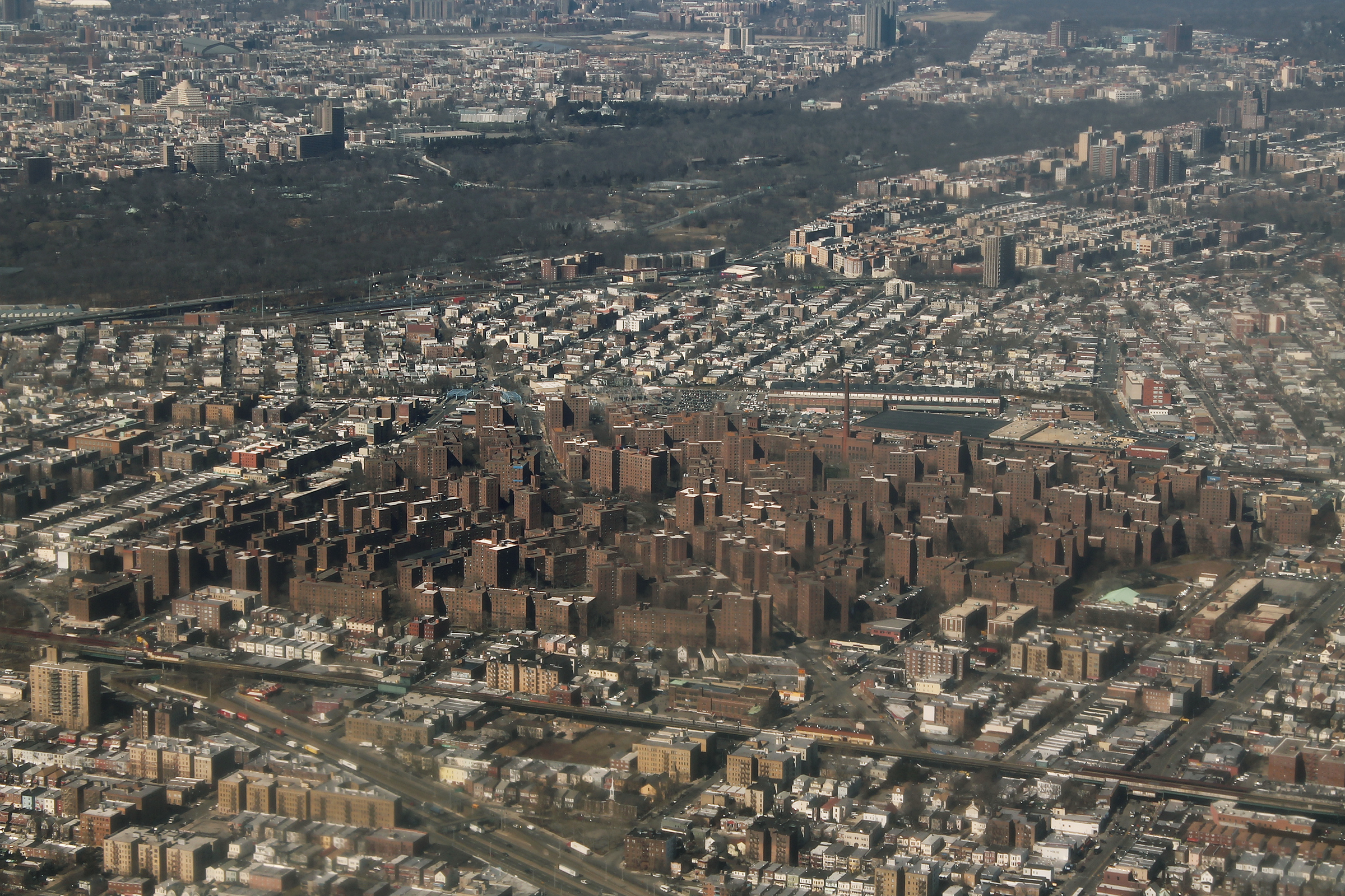 Aerial view of the Parkchester apartment complex in the Bronx