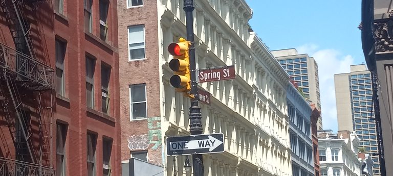 Cast-iron loft buildings at Spring Street in SoHo